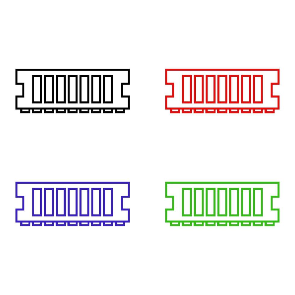 Ram memory illustrated on white background vector