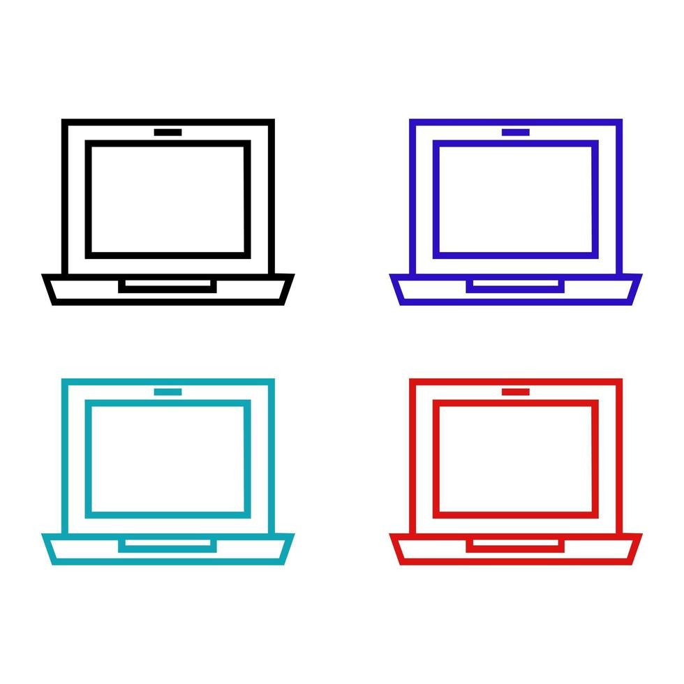 Laptop illustrated on a white background vector