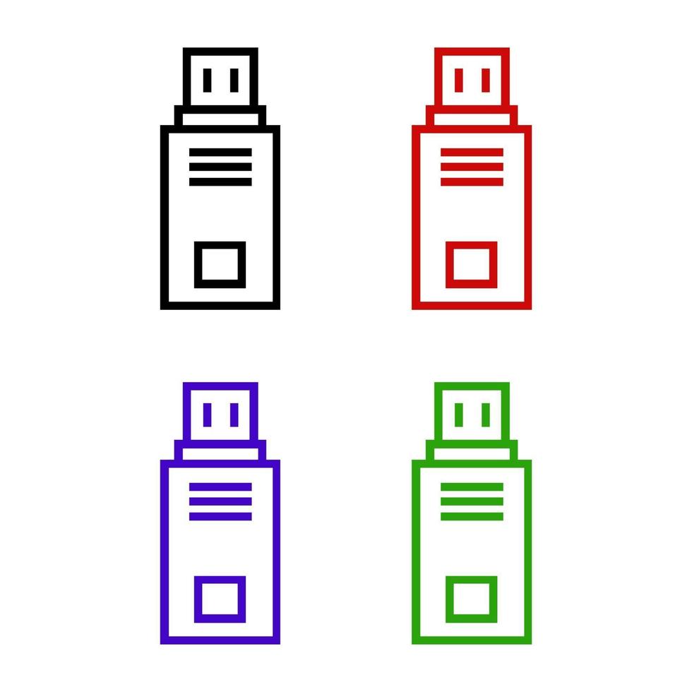 Unidad USB ilustrada sobre un fondo blanco. vector