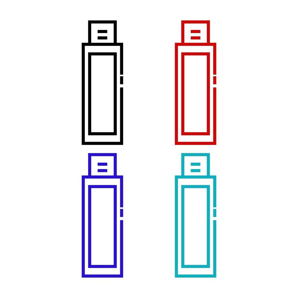 Unidad USB ilustrada sobre un fondo blanco. vector