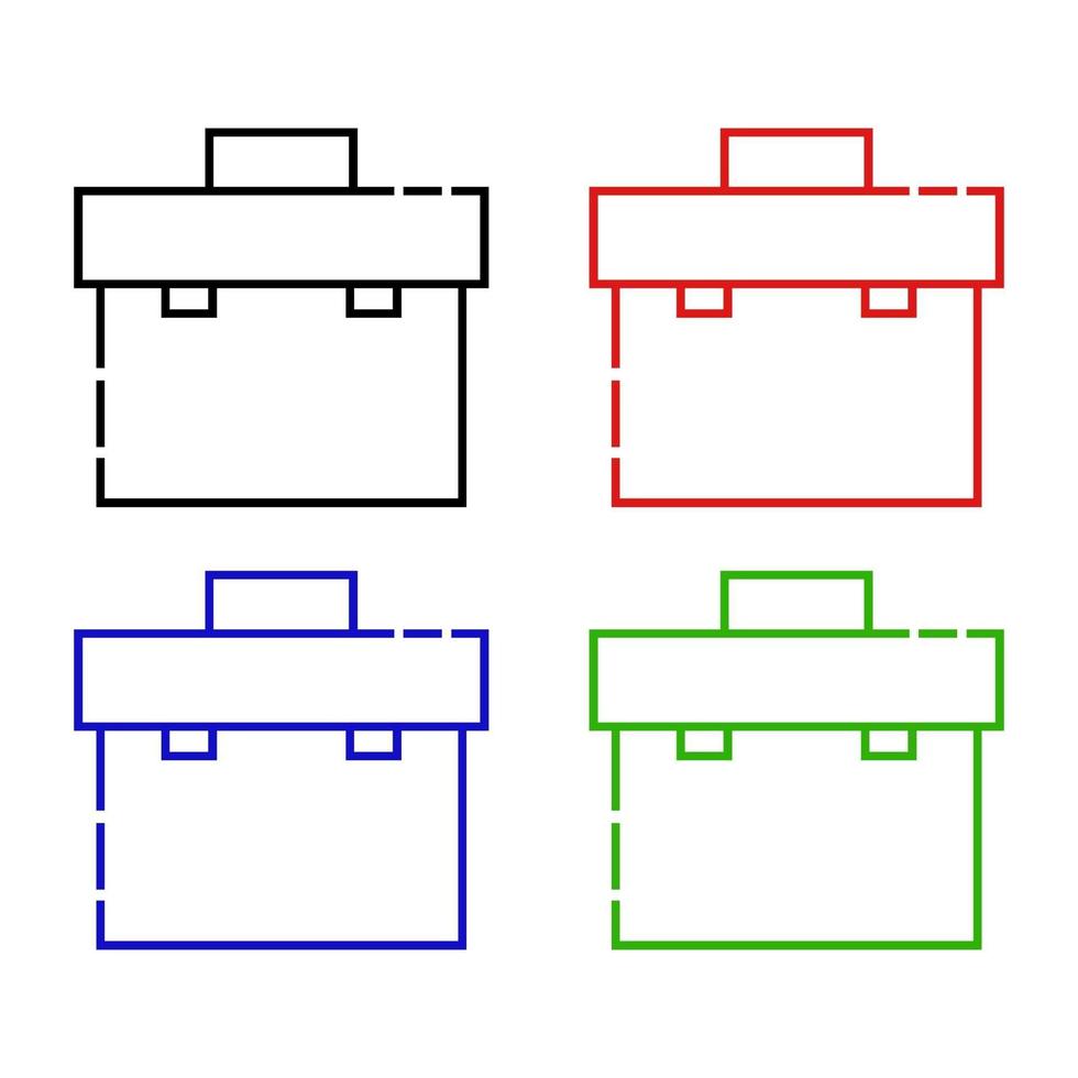 caja de herramientas ilustrada sobre un fondo blanco vector