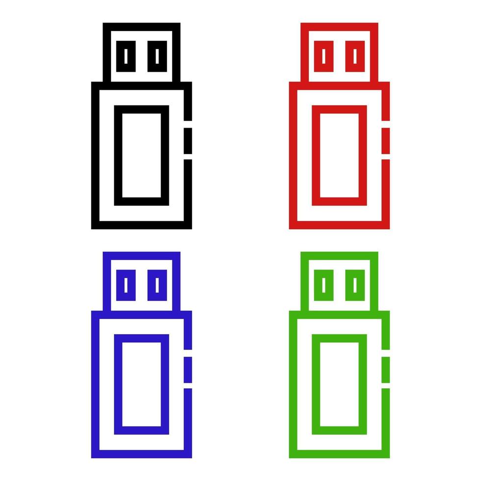 Unidad USB ilustrada sobre un fondo blanco. vector