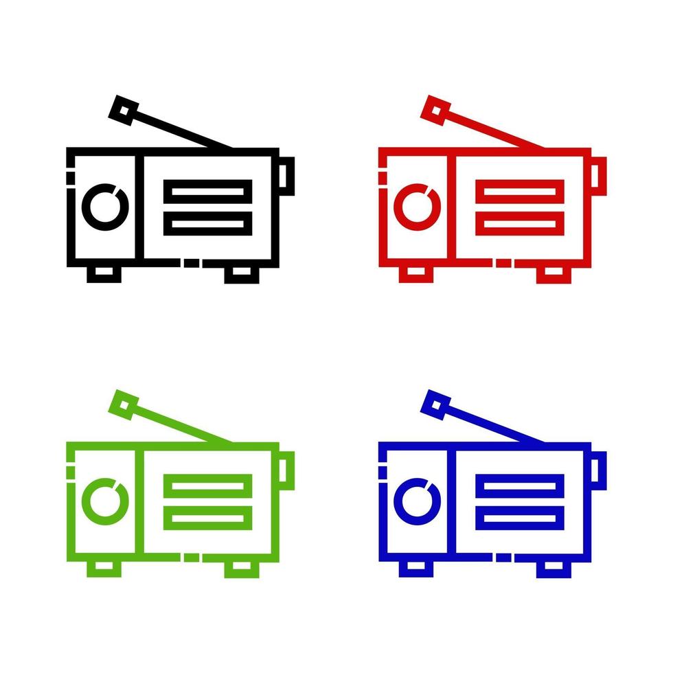 Radio illustrated on a white background vector