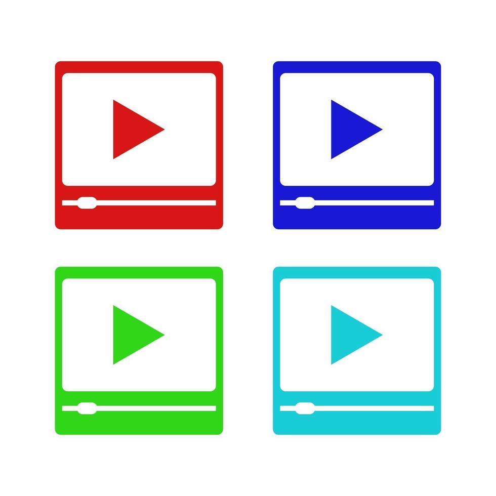 Video player illustrated on a white background vector