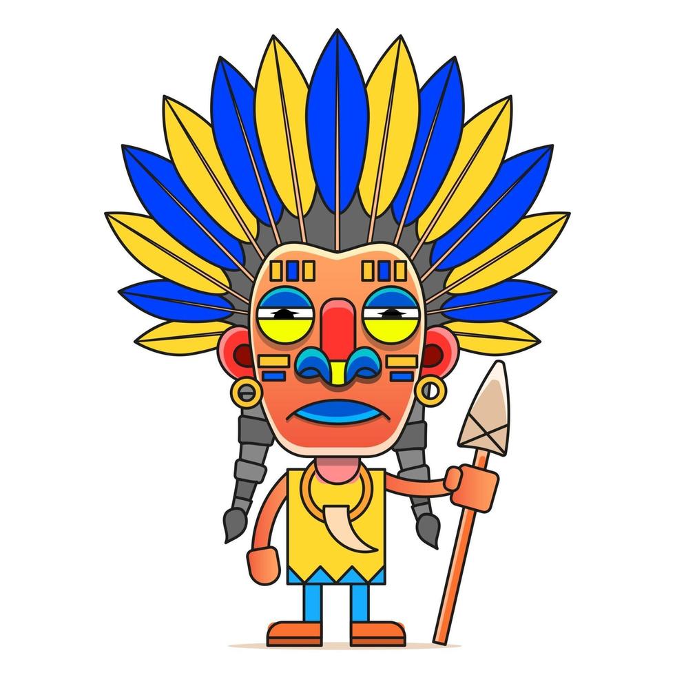 indios de dibujos animados. caricatura divertida y parodia. caracteres. conjunto de indios. vector