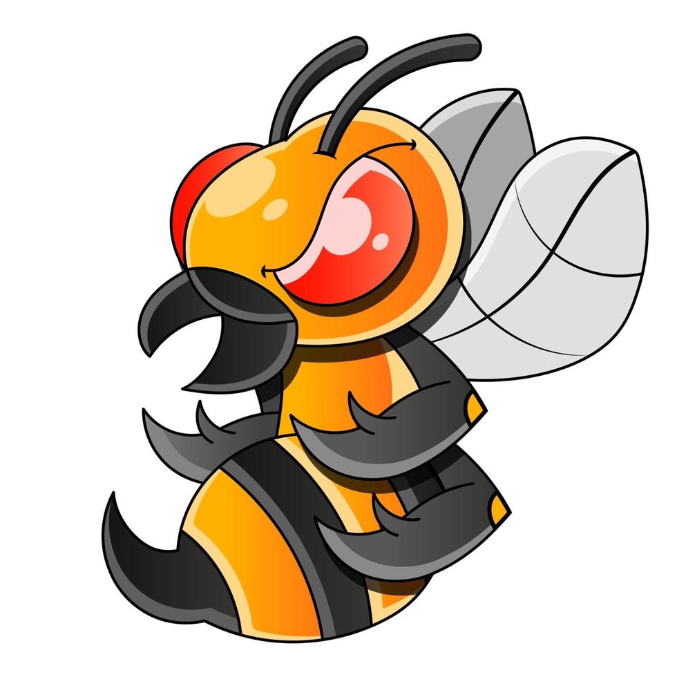 Honey bee or wasp flat vector icon for apps