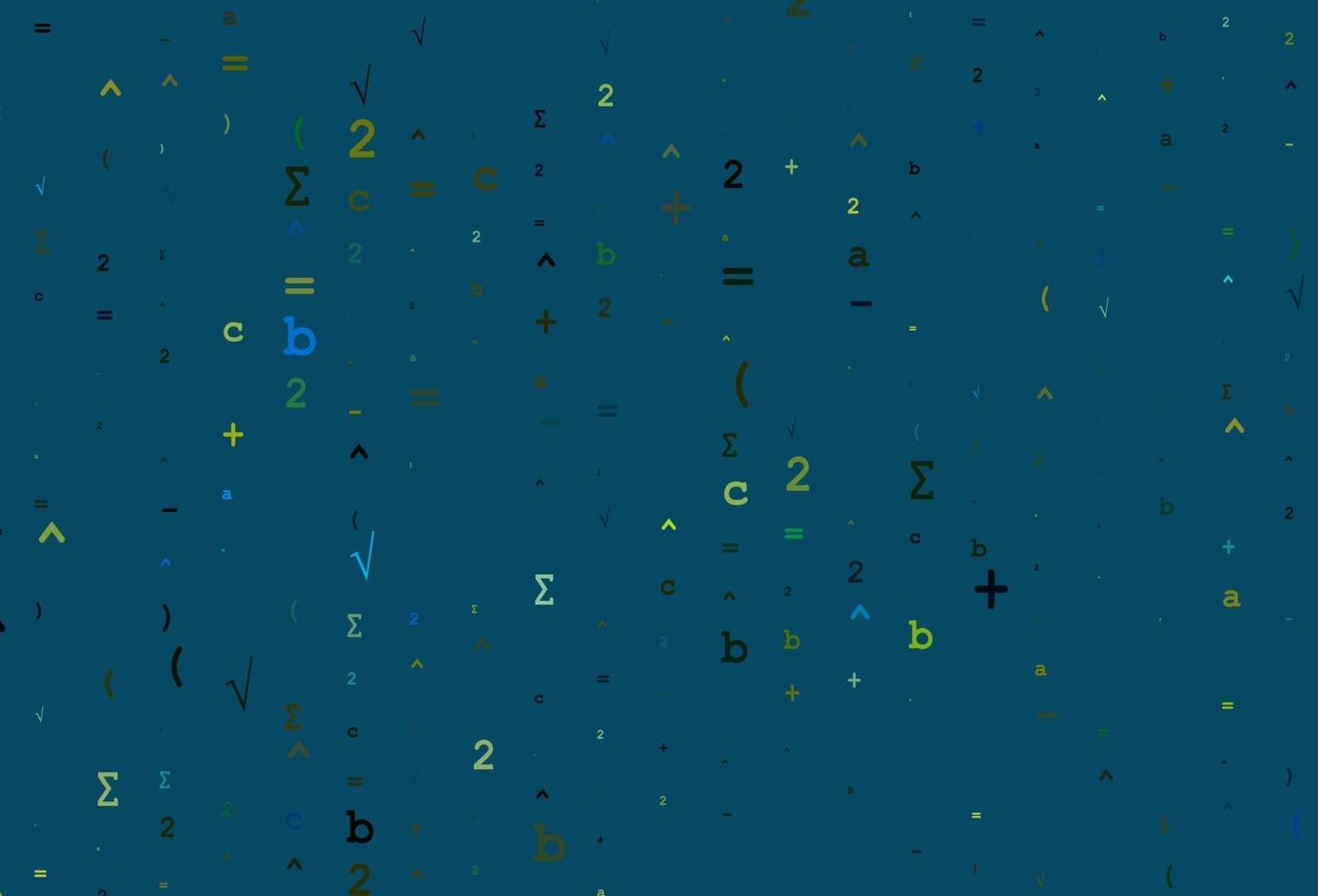 Light Blue, Yellow vector pattern with arithmetic signs.