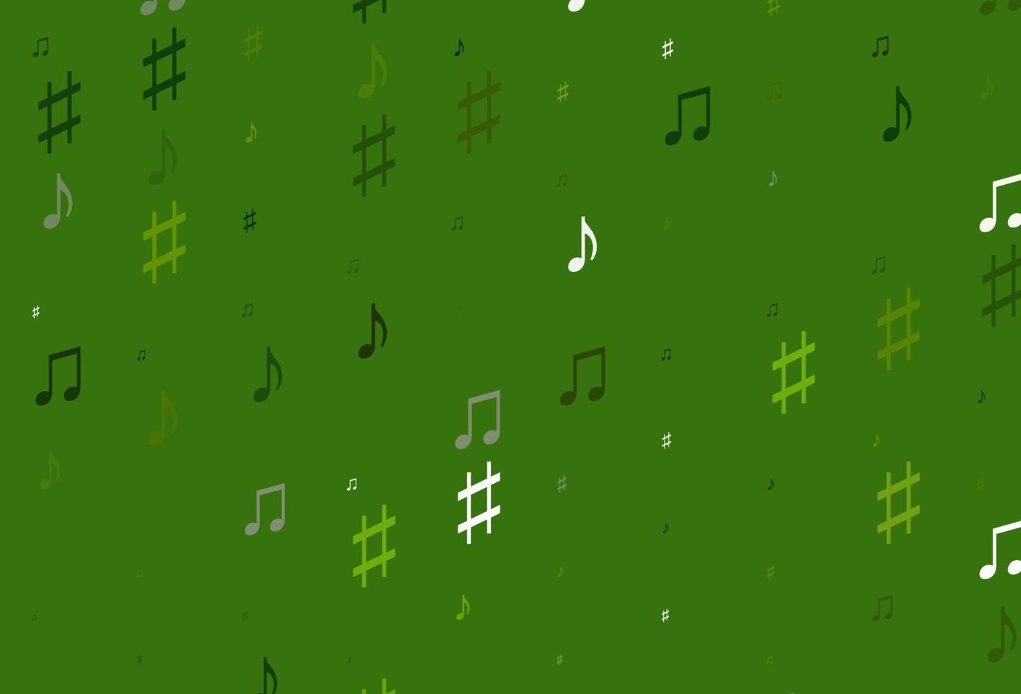 Light Green vector pattern with music elements.