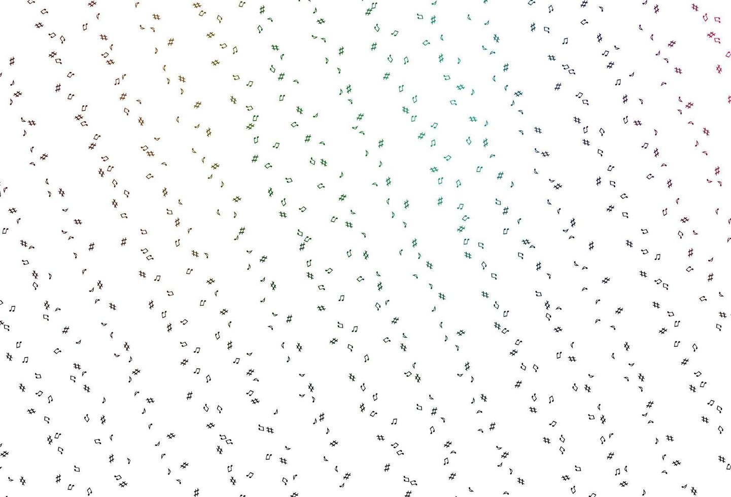 Light Multicolor, Rainbow vector template with musical symbols.