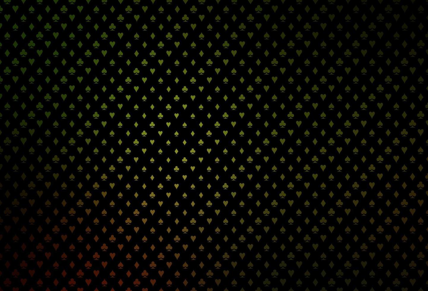 Dark green, yellow vector pattern with symbol of cards.
