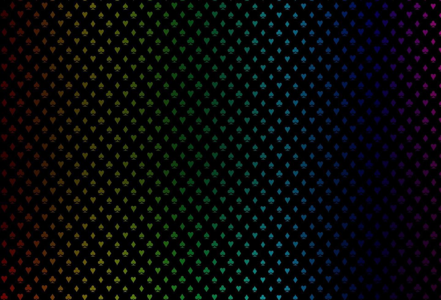Dark multicolor, rainbow vector texture with playing cards.