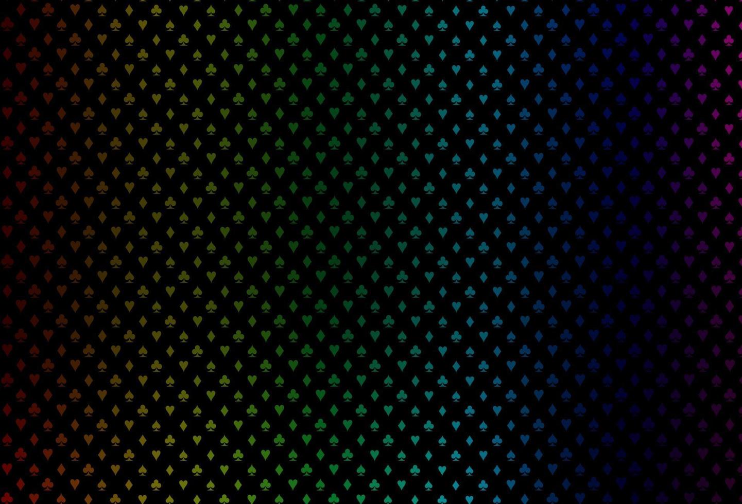 multicolor oscuro, textura de vector de arco iris con naipes.