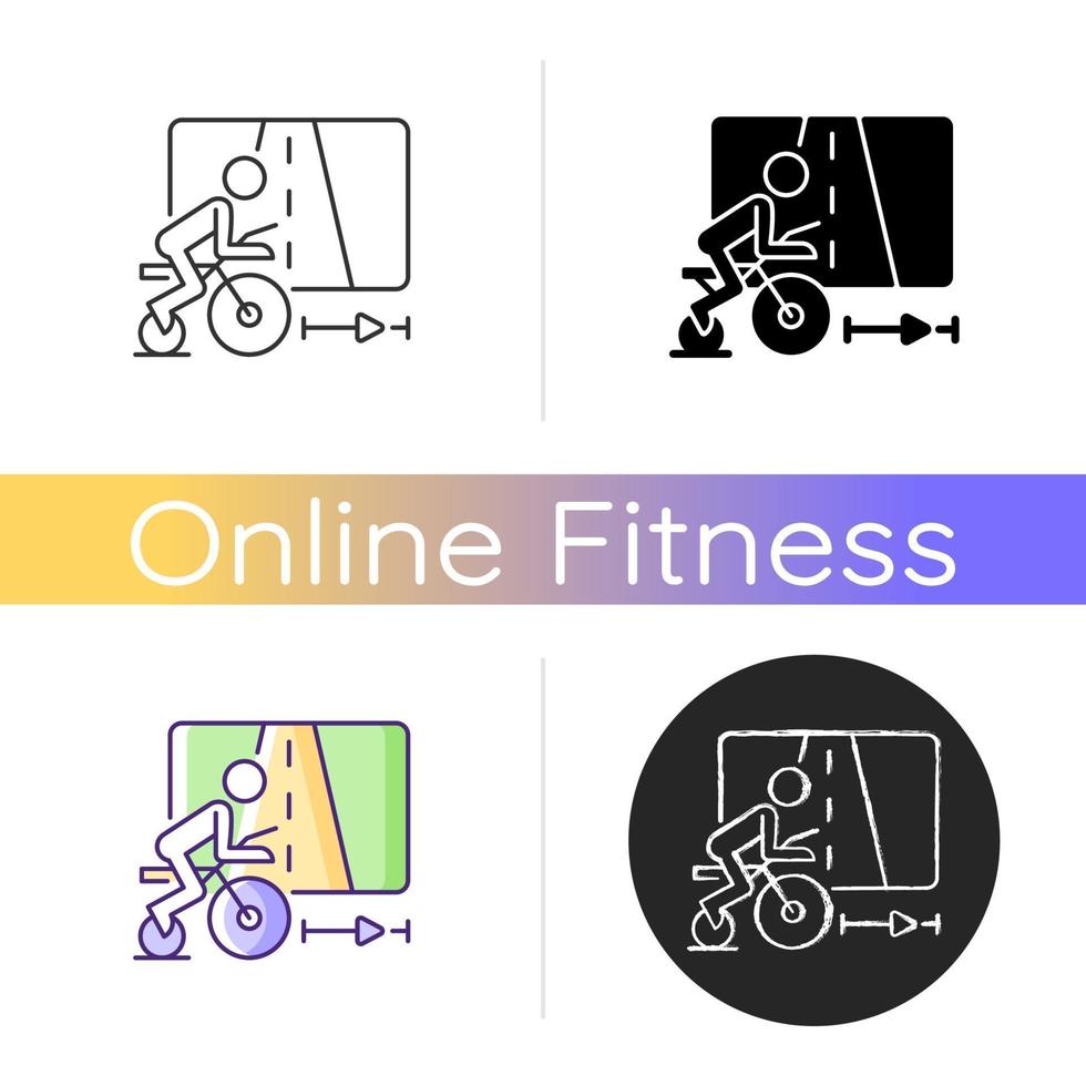 Virtual cycling app icon. vector