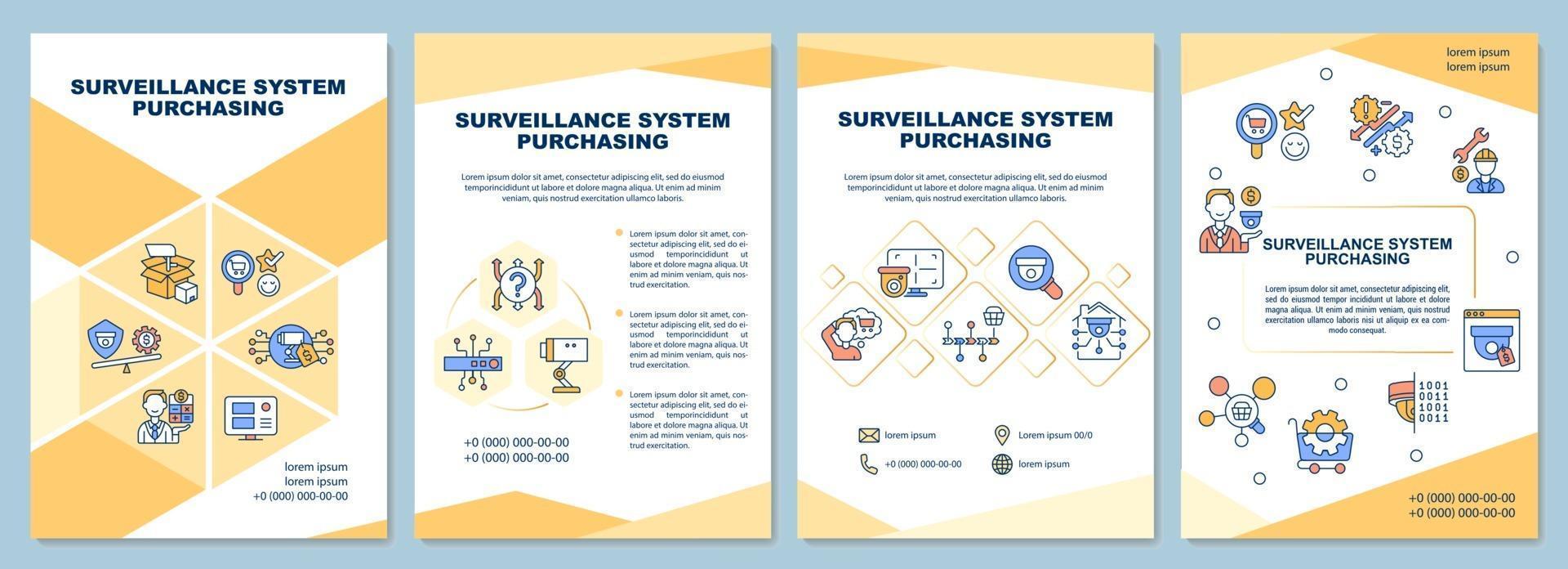 Surveillance system purchasing brochure template vector