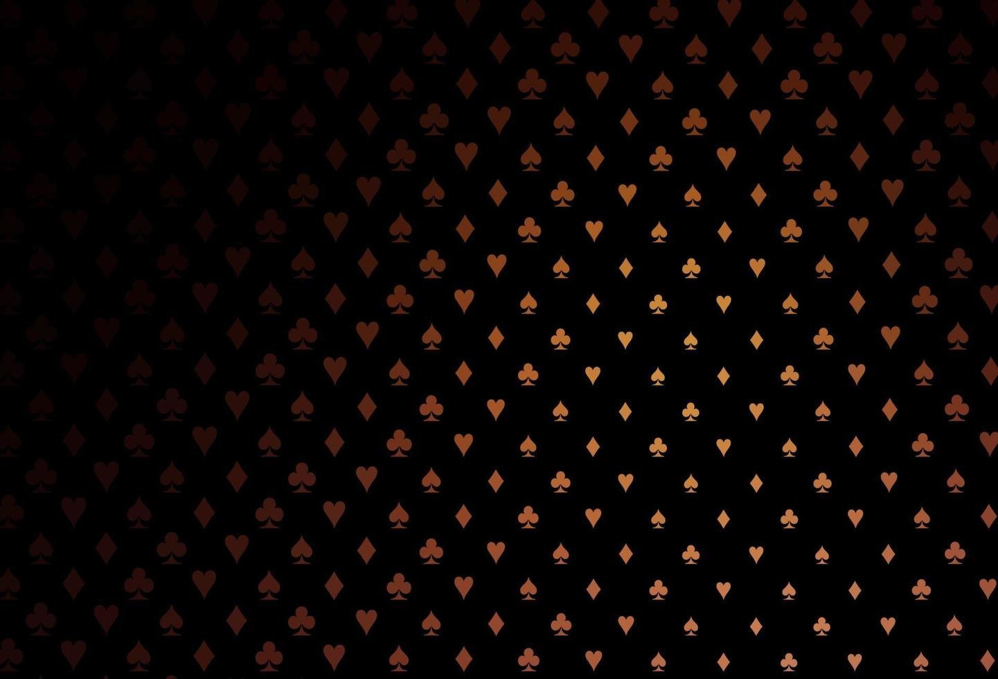 Dark orange vector template with poker symbols.