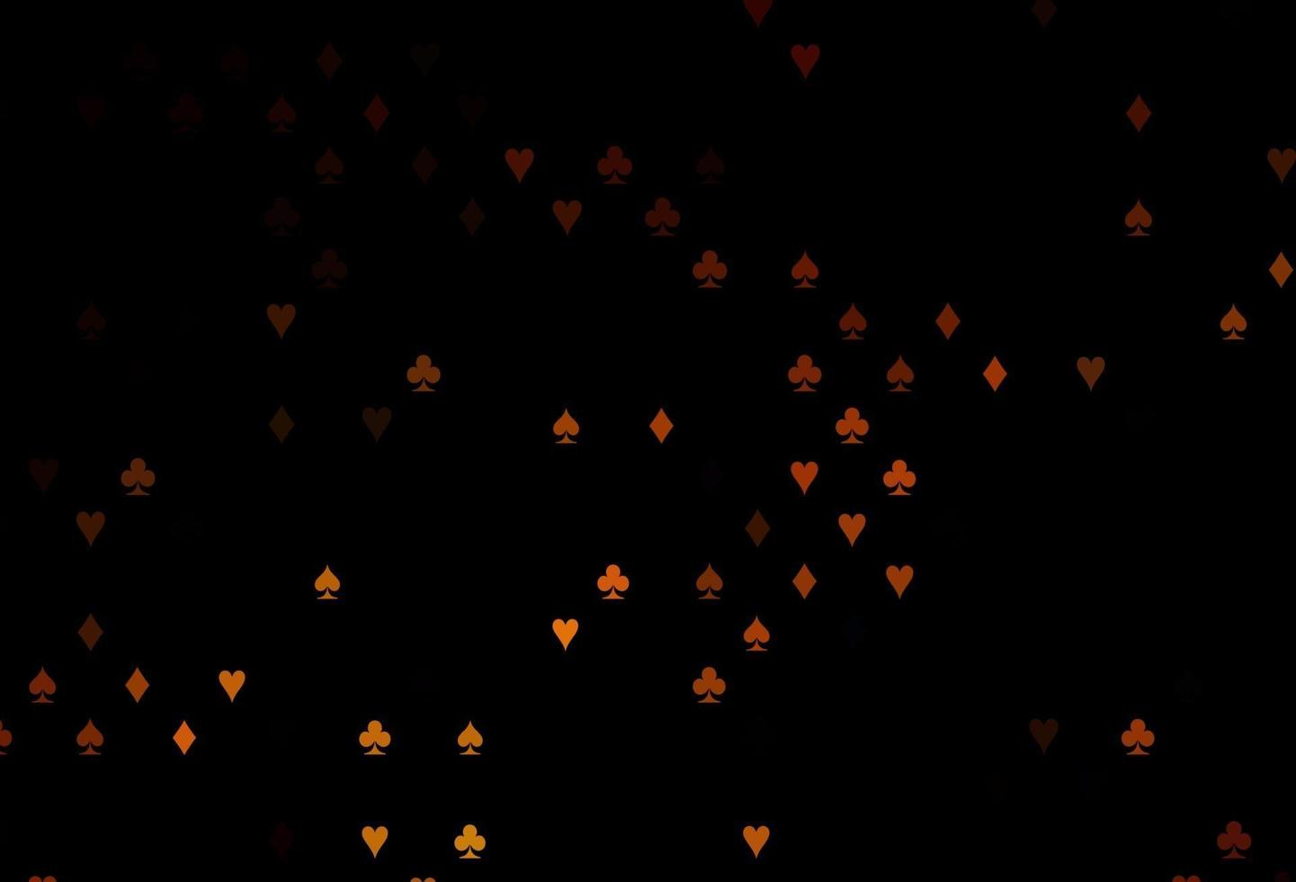 Dark orange vector texture with playing cards.