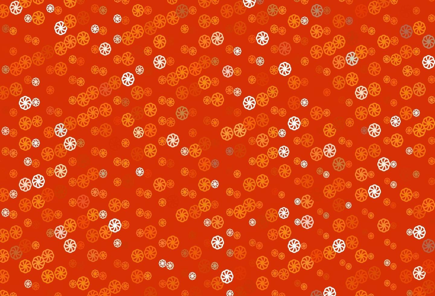 Light Orange vector pattern with christmas snowflakes.