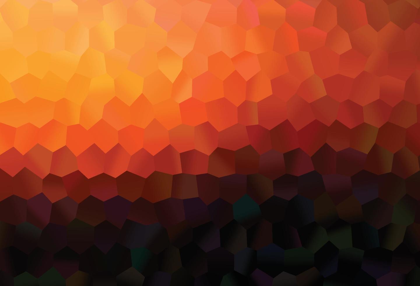 Dark Orange vector background with hexagons.