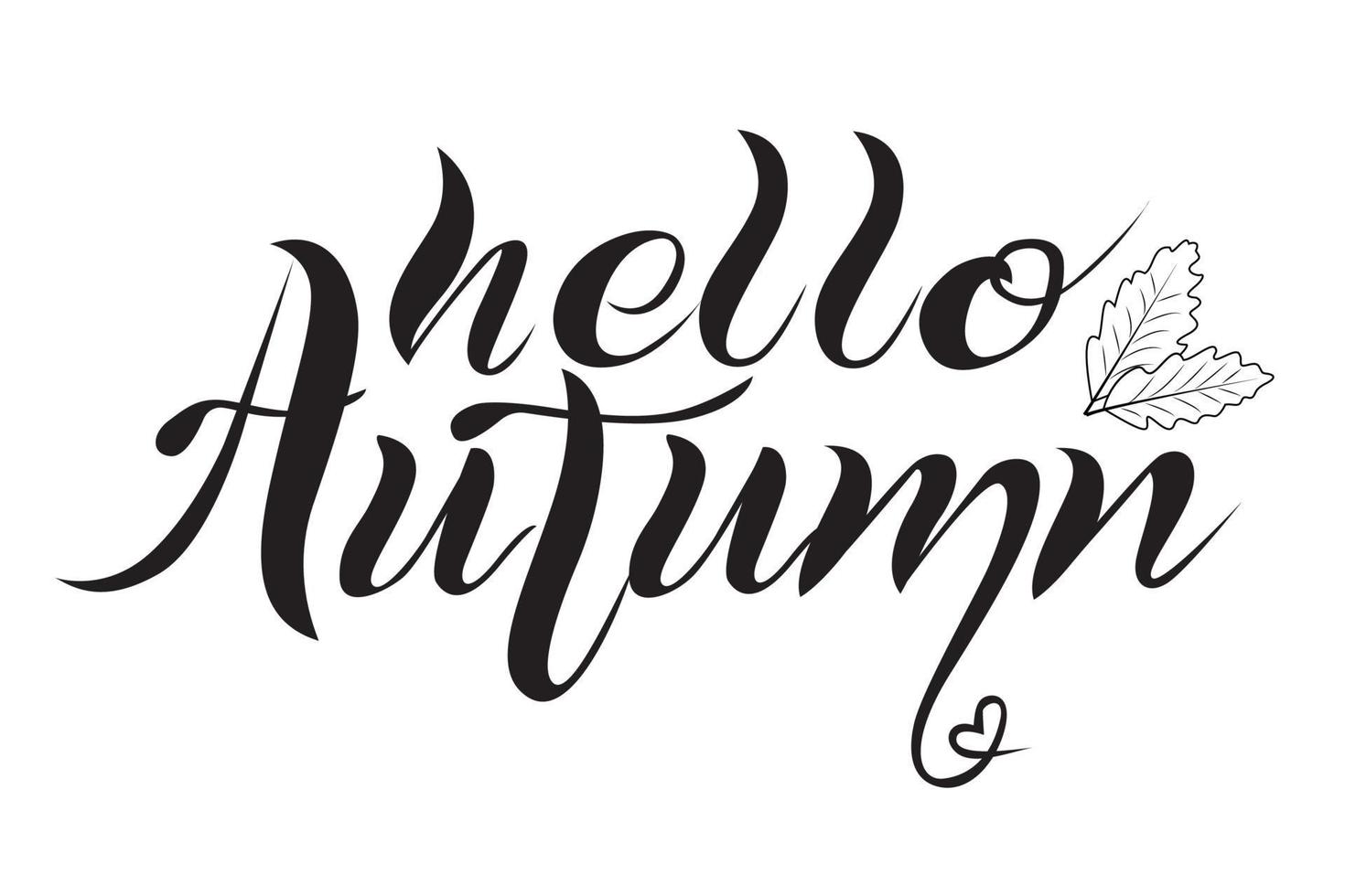 Hello autumn lettering. Vector