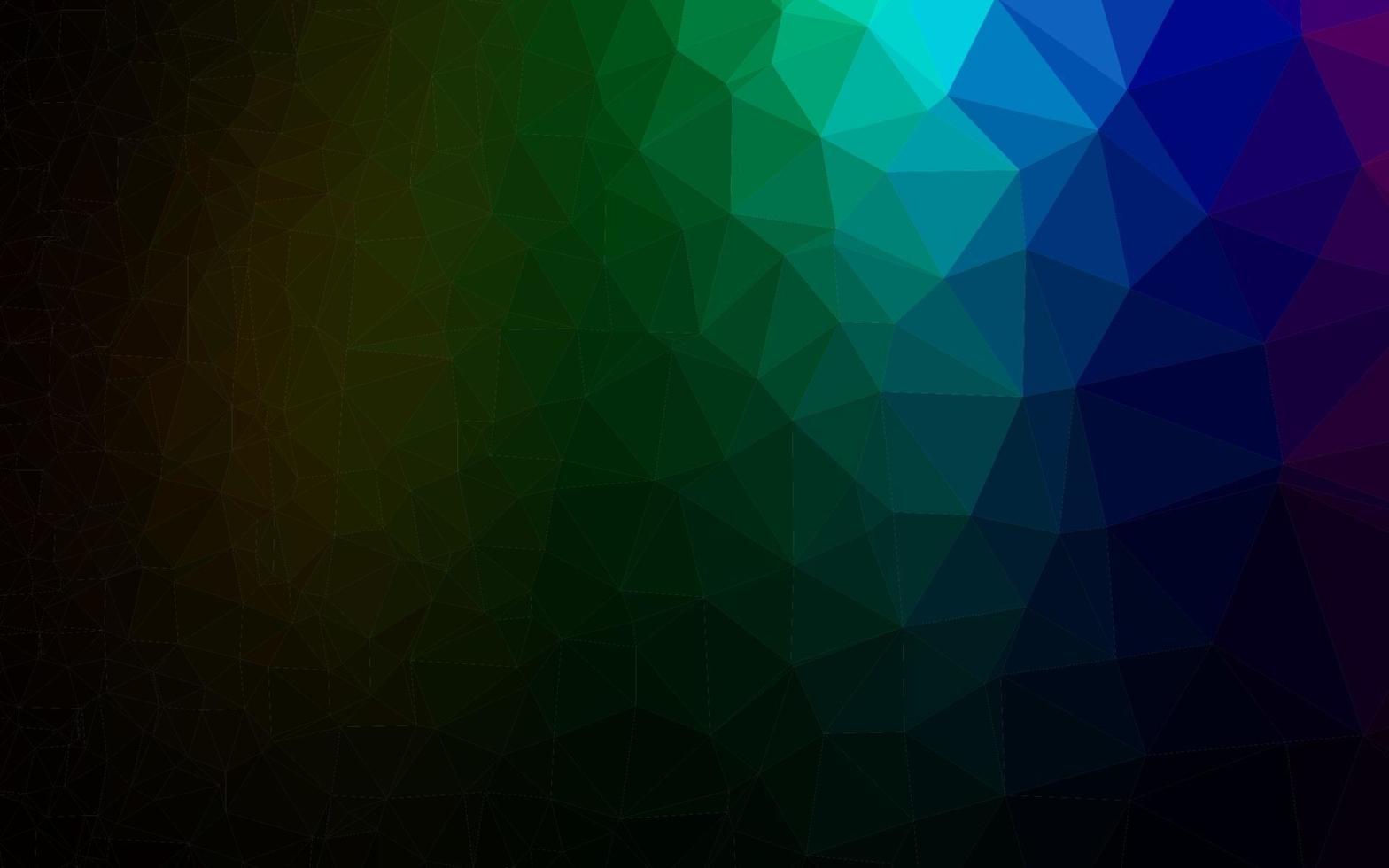 Dark Multicolor, Rainbow vector shining triangular background.