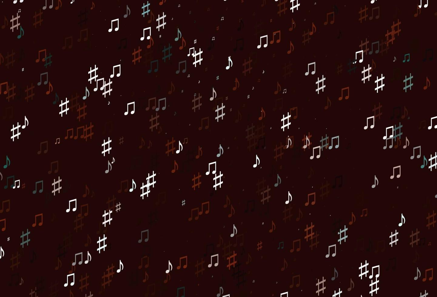 telón de fondo de vector rojo claro con notas musicales.