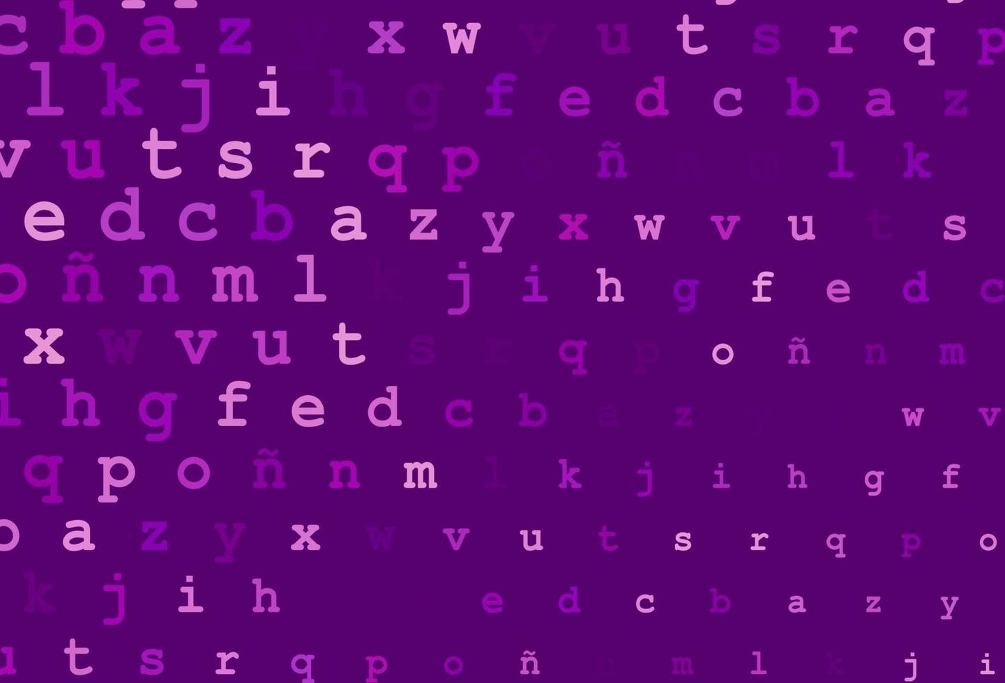 Fondo de vector de color púrpura claro con signos del alfabeto.