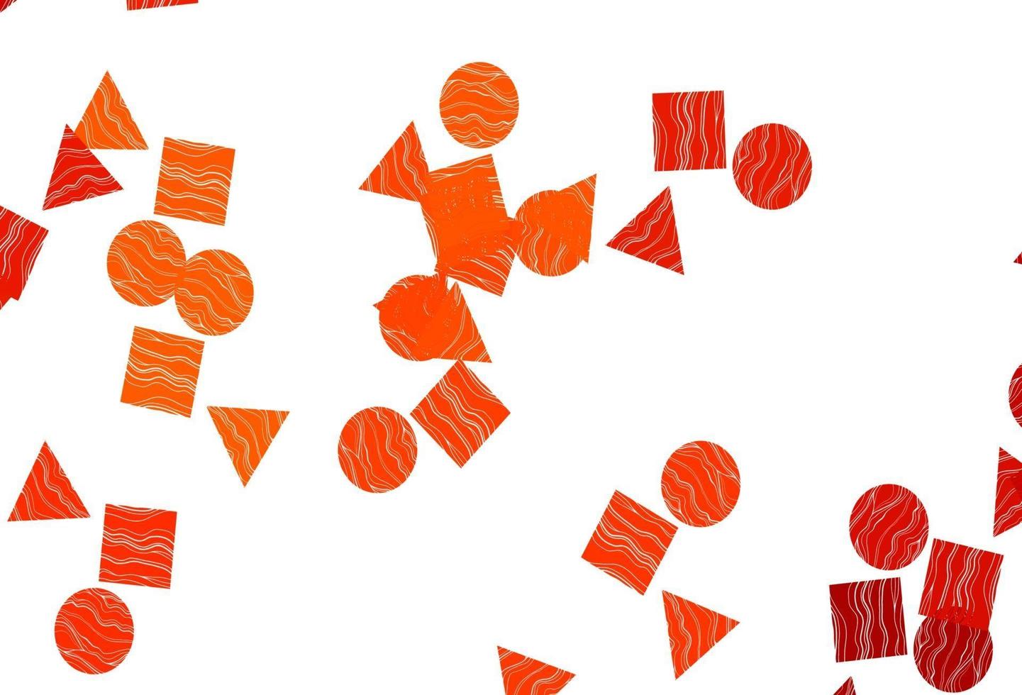 Light Orange vector template with crystals, circles, squares.