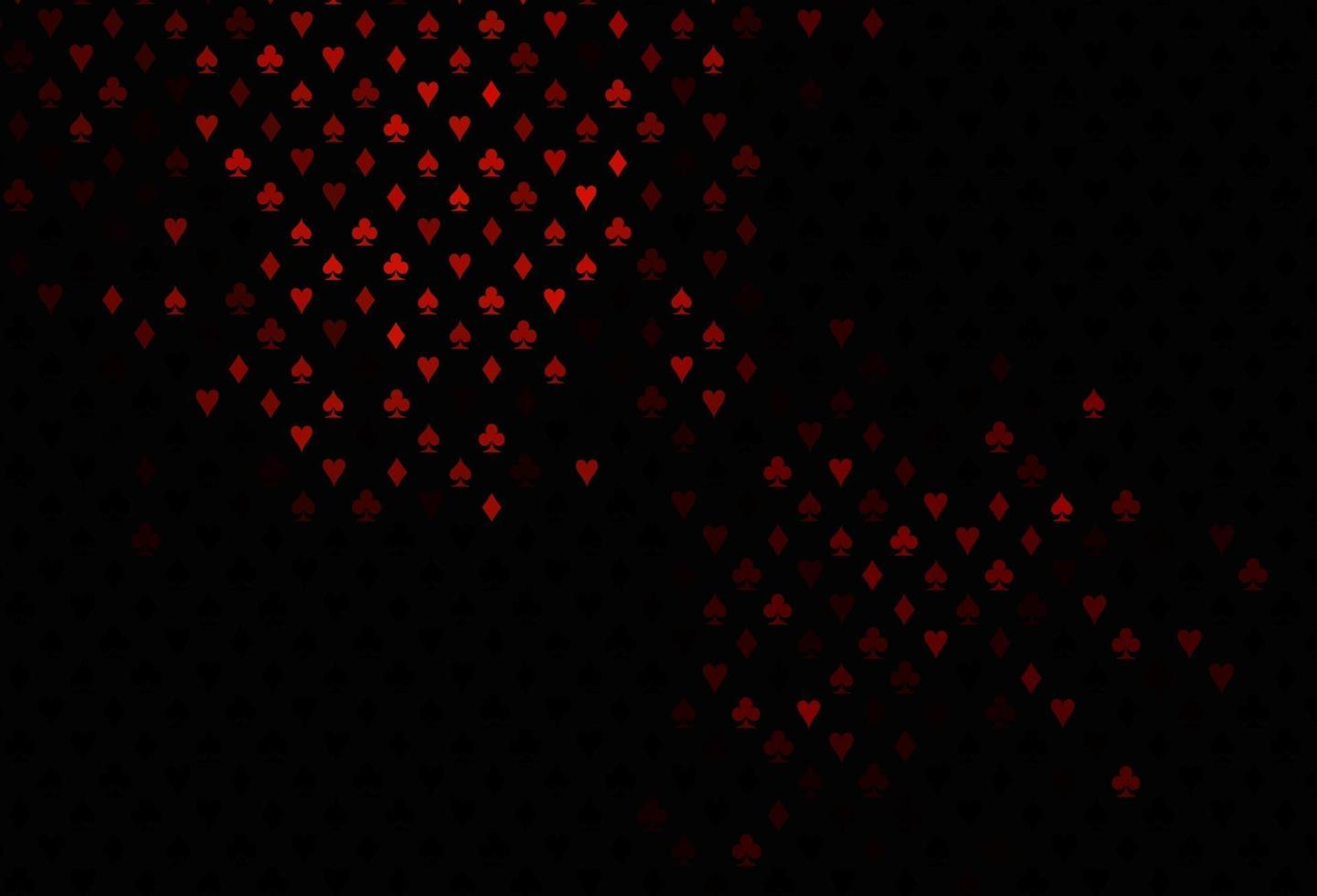 Dark red vector background with cards signs.