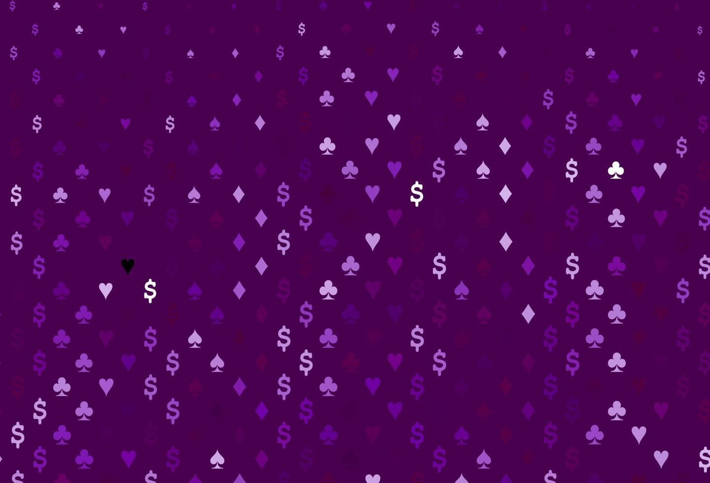 Dark purple vector background with cards signs.