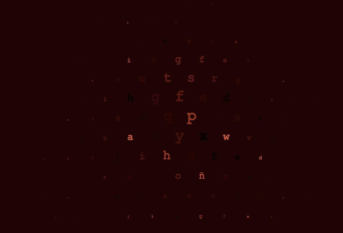 Dark red vector background with signs of alphabet. 3233900 Vector Art