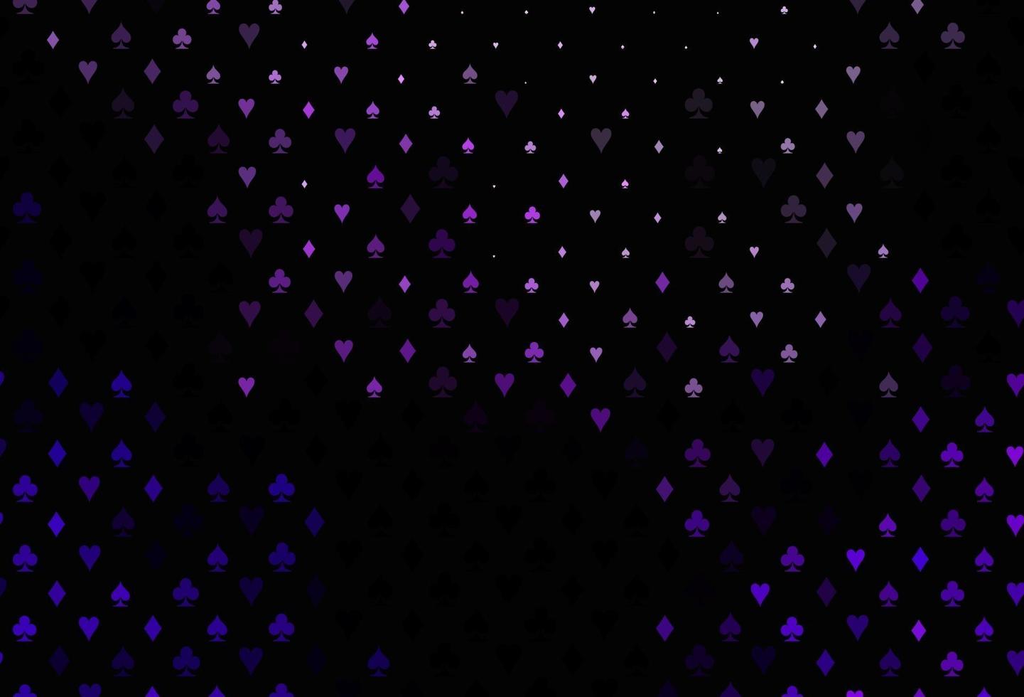 Dark purple vector background with cards signs.