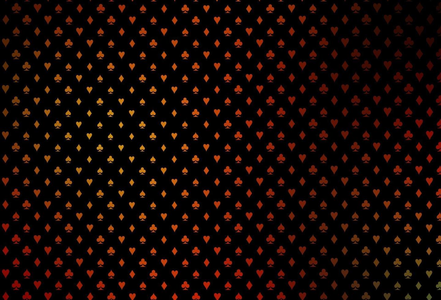 Dark red, yellow vector texture with playing cards.