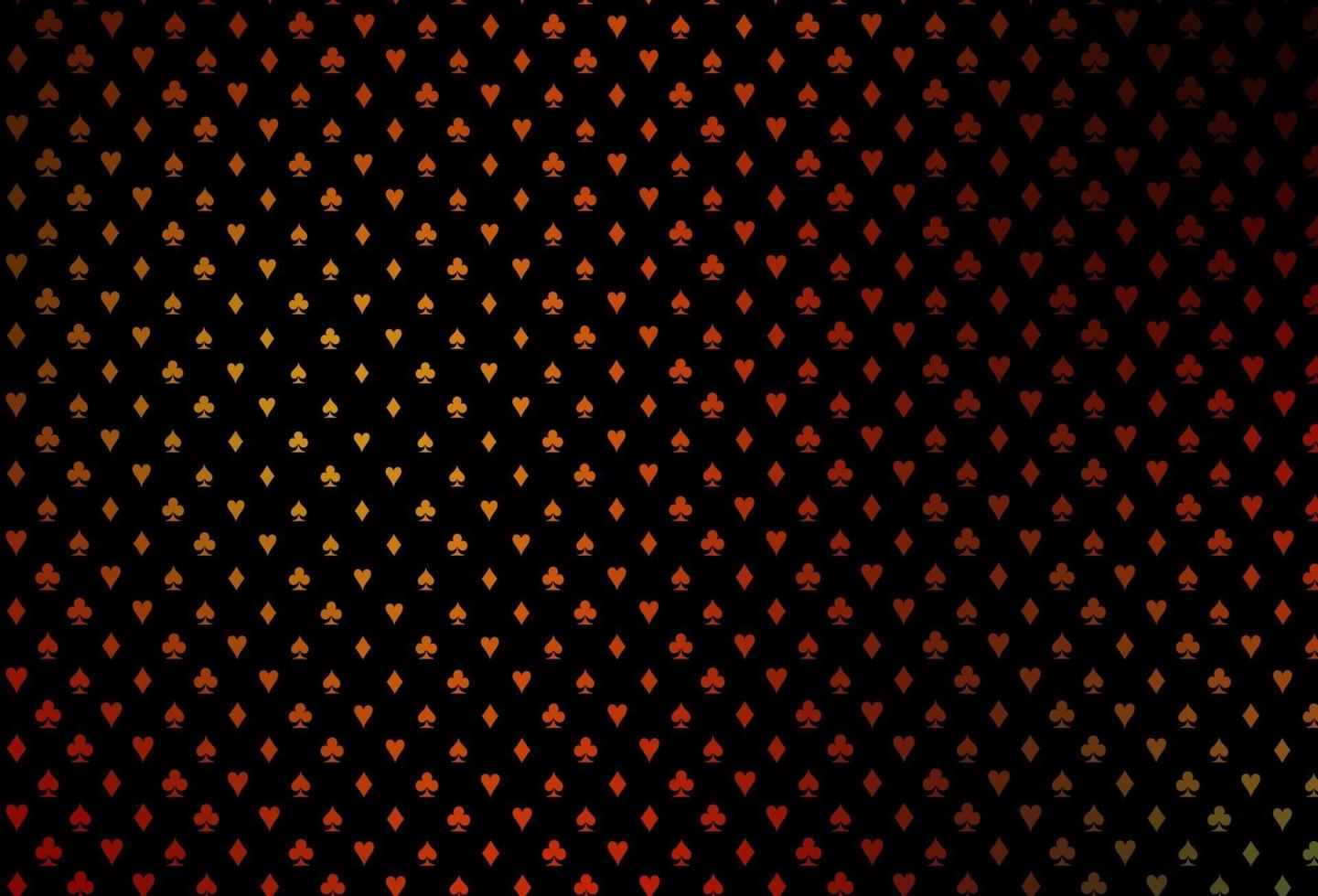 textura de vector rojo oscuro, amarillo con naipes.