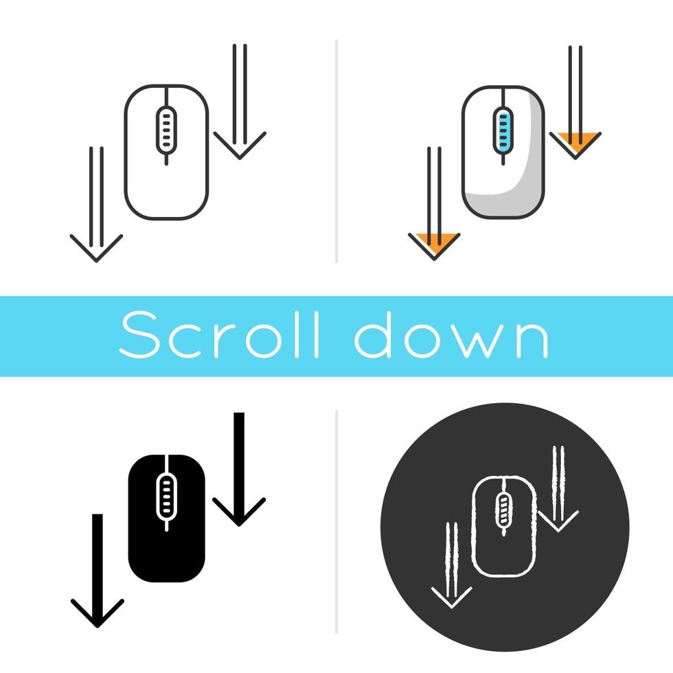 Scroll down mouse icon vector