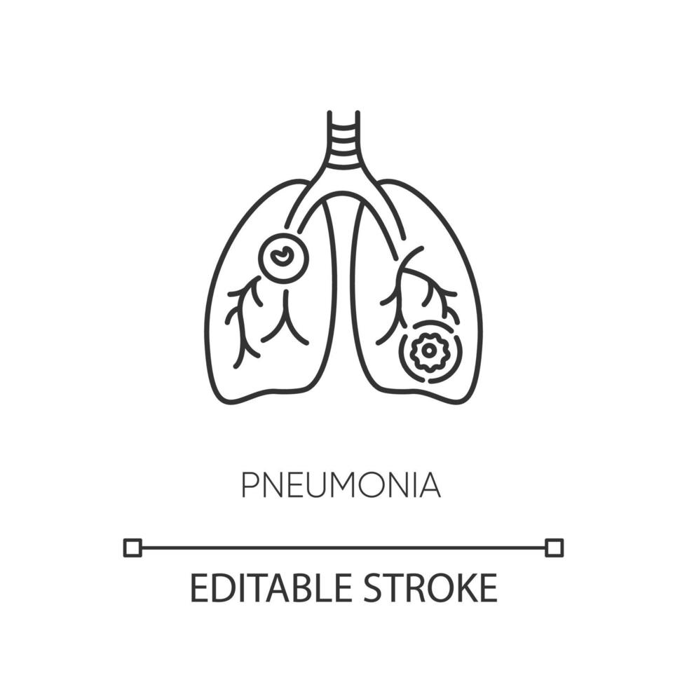 Pneumonia pixel perfect linear icon vector