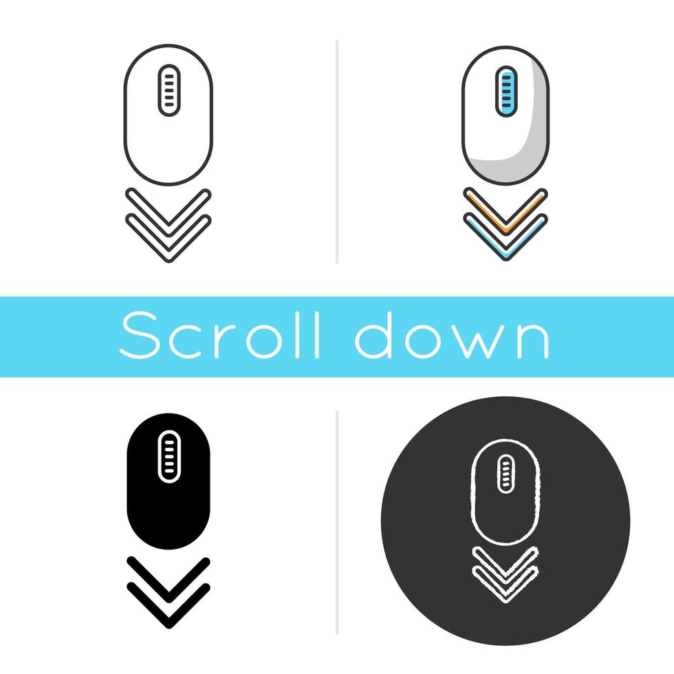 Scroll down mouse icon vector