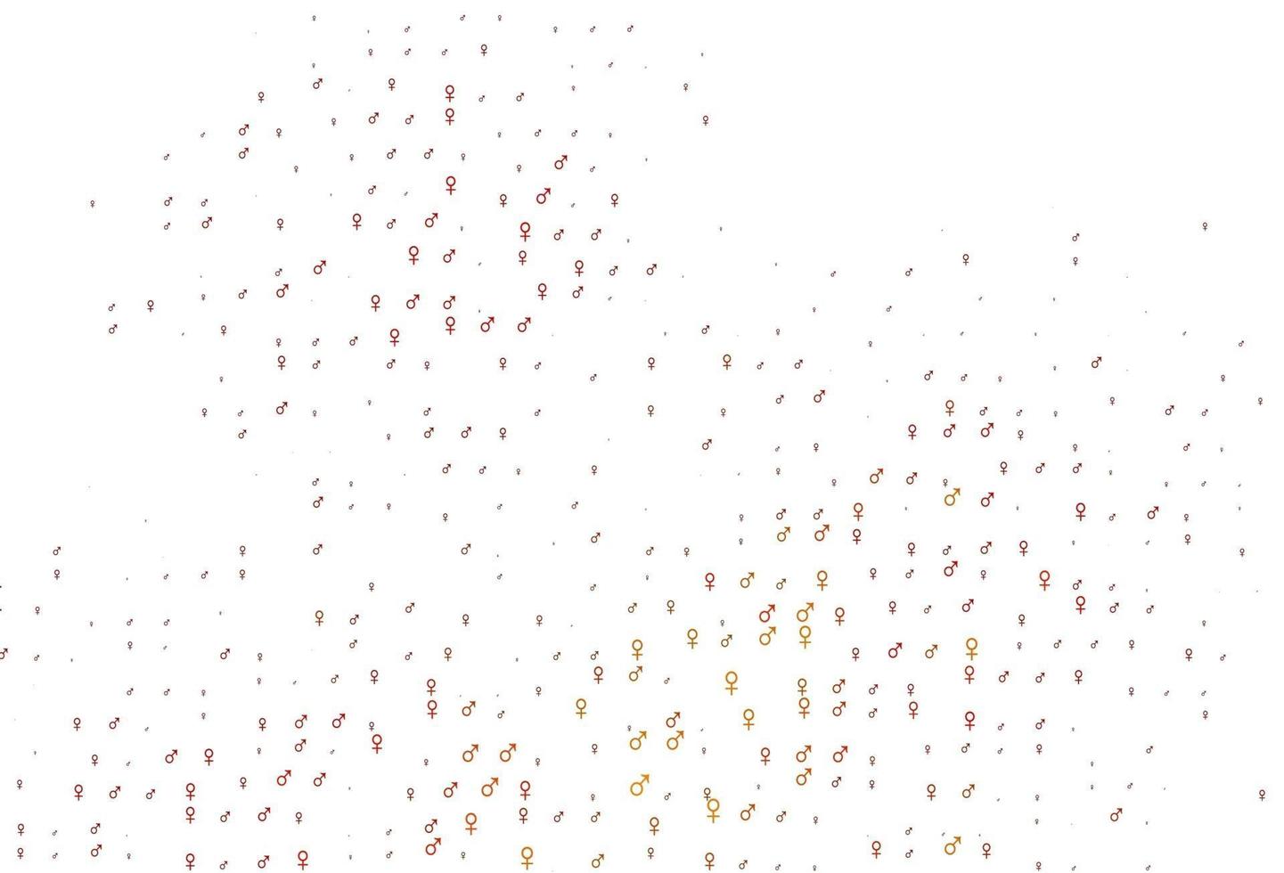Light red, yellow vector backdrop with gender signs.