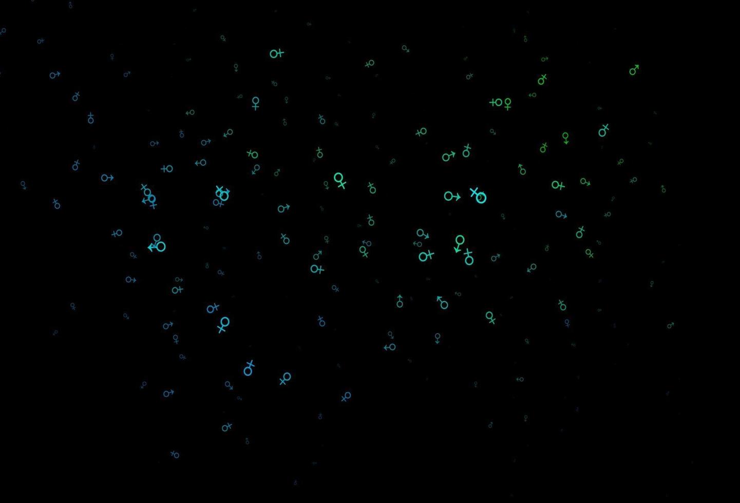 Dark blue, green vector texture with male, female icons.