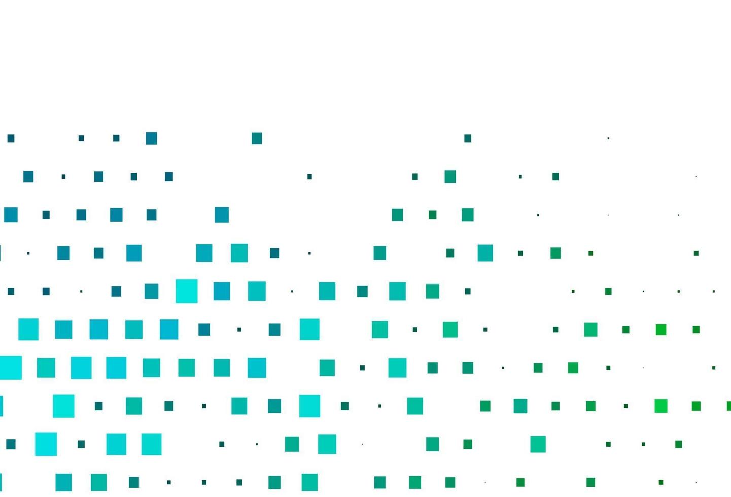 Telón de fondo de vector azul claro, verde con rectángulos, cuadrados.