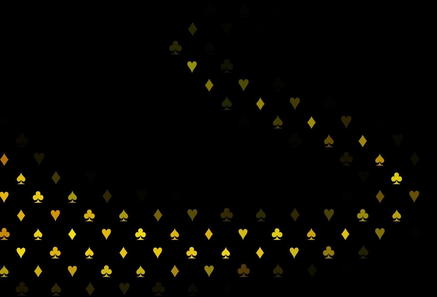 plantilla de vector de color amarillo oscuro, naranja con símbolos de póquer.