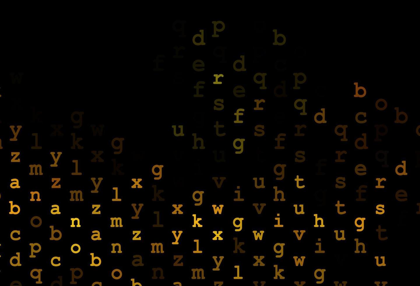 Dark yellow, orange vector pattern with ABC symbols.