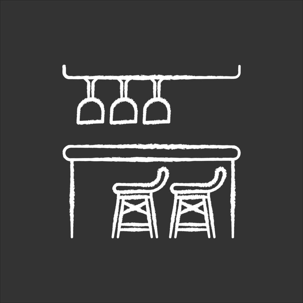 Bar counter chalk white icon on black background vector