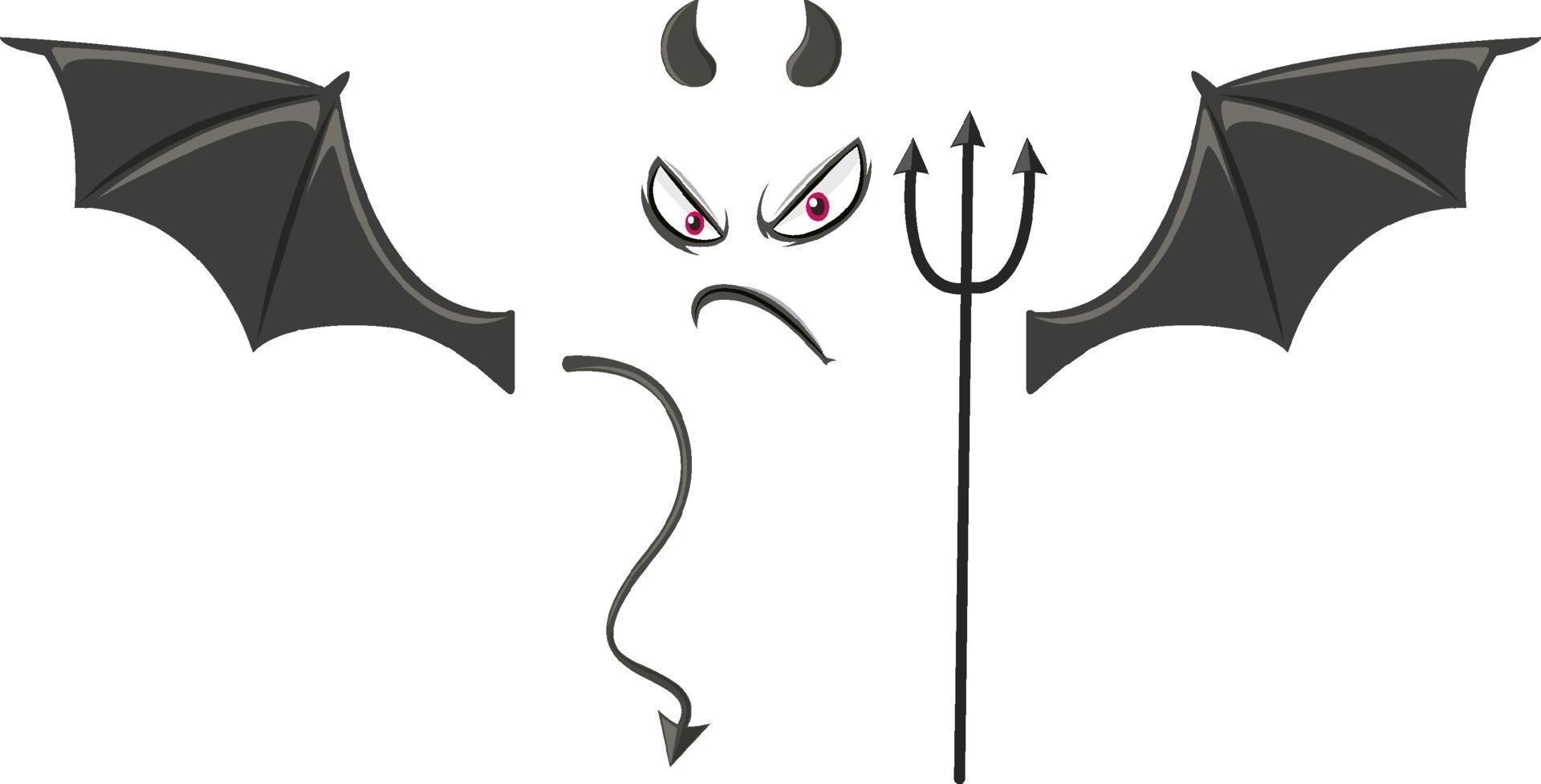 Evil face with devil element vector