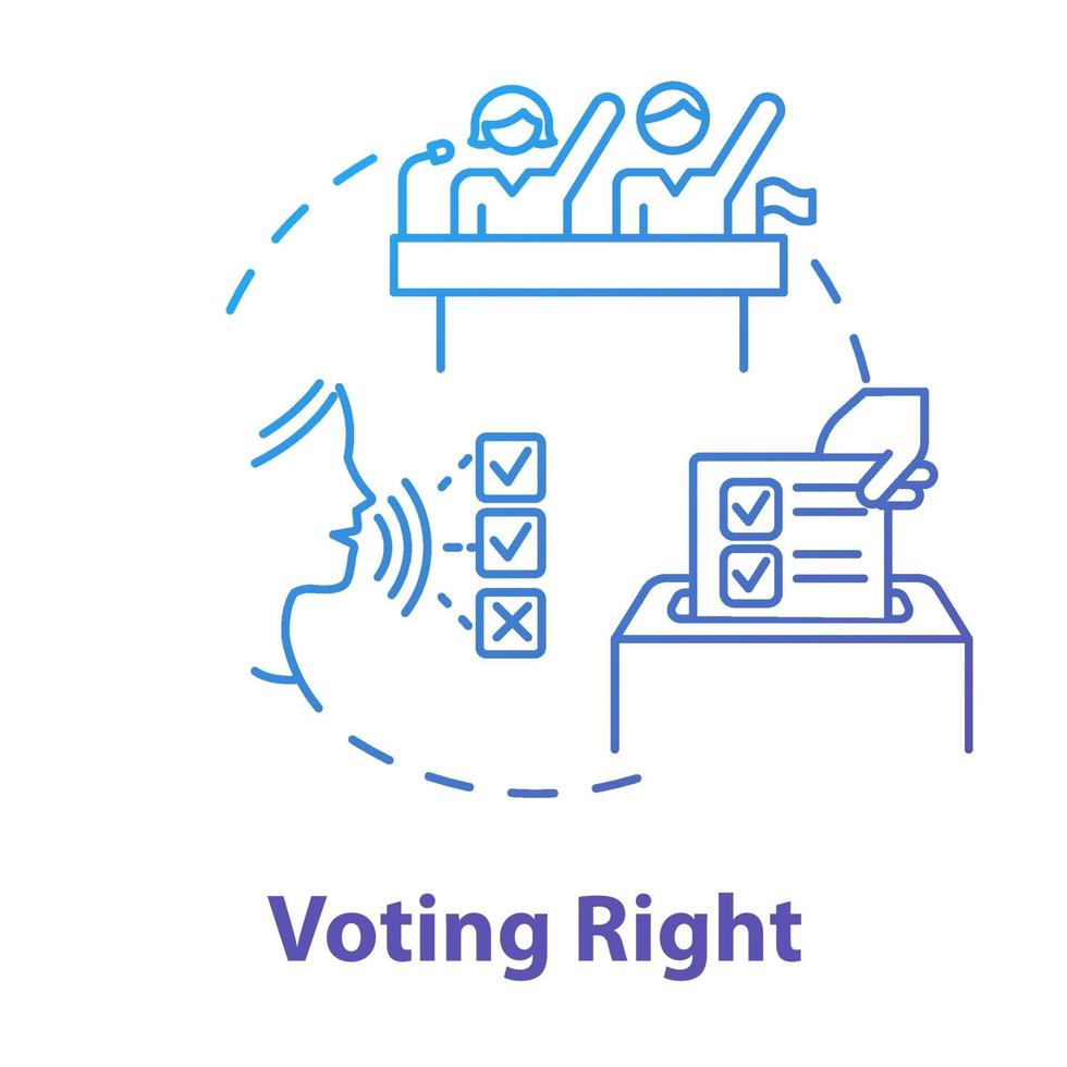 Voting right blue concept icon vector