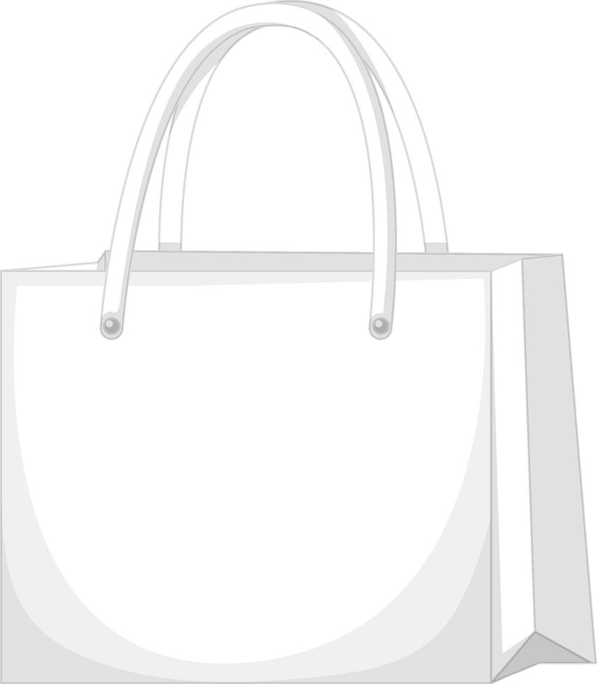 Frente del bolso blanco básico aislado vector