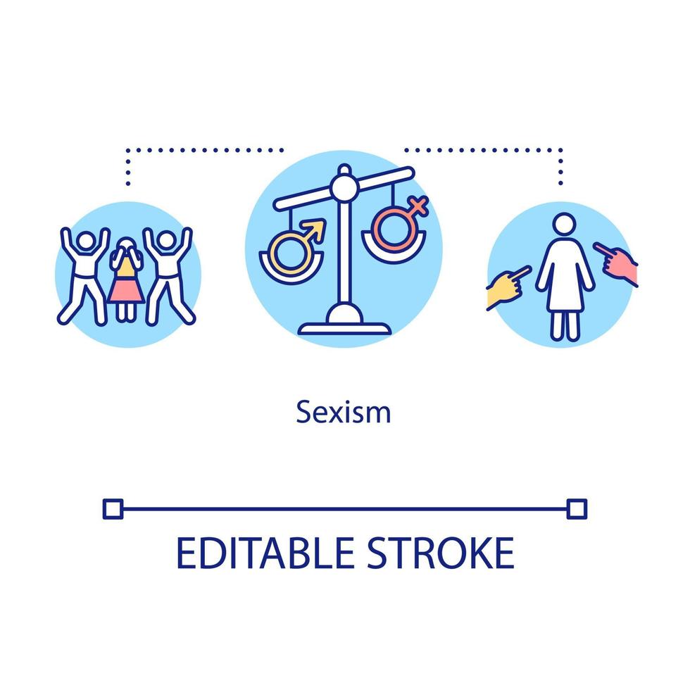 Sexism concept icon vector