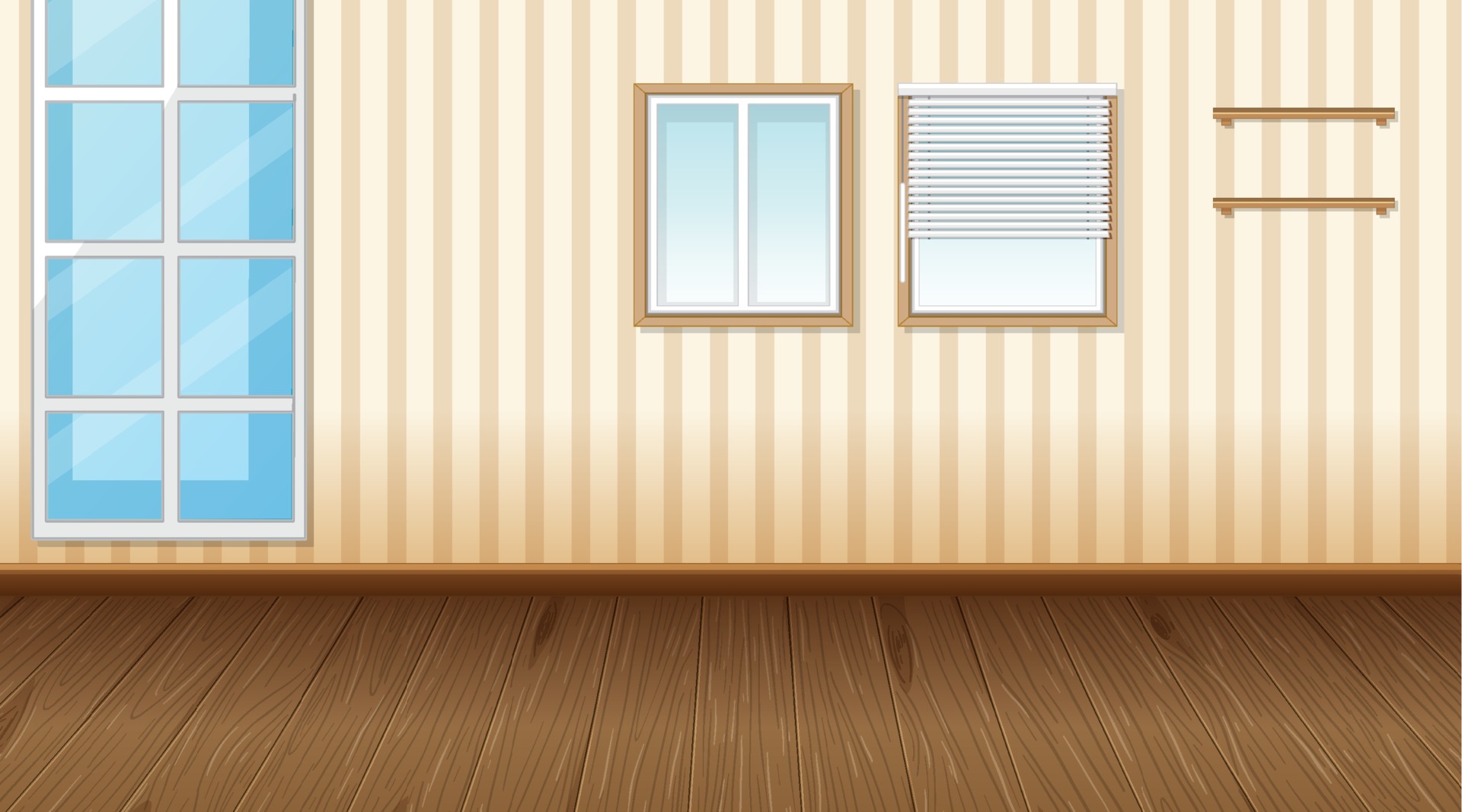 Empty room with parquet floor and beige striped wallpaper 3234209 Vector Art at Vecteezy Empty room with parquet floor and beige striped wallpaper 3234209 Vector Art at Vecteezy