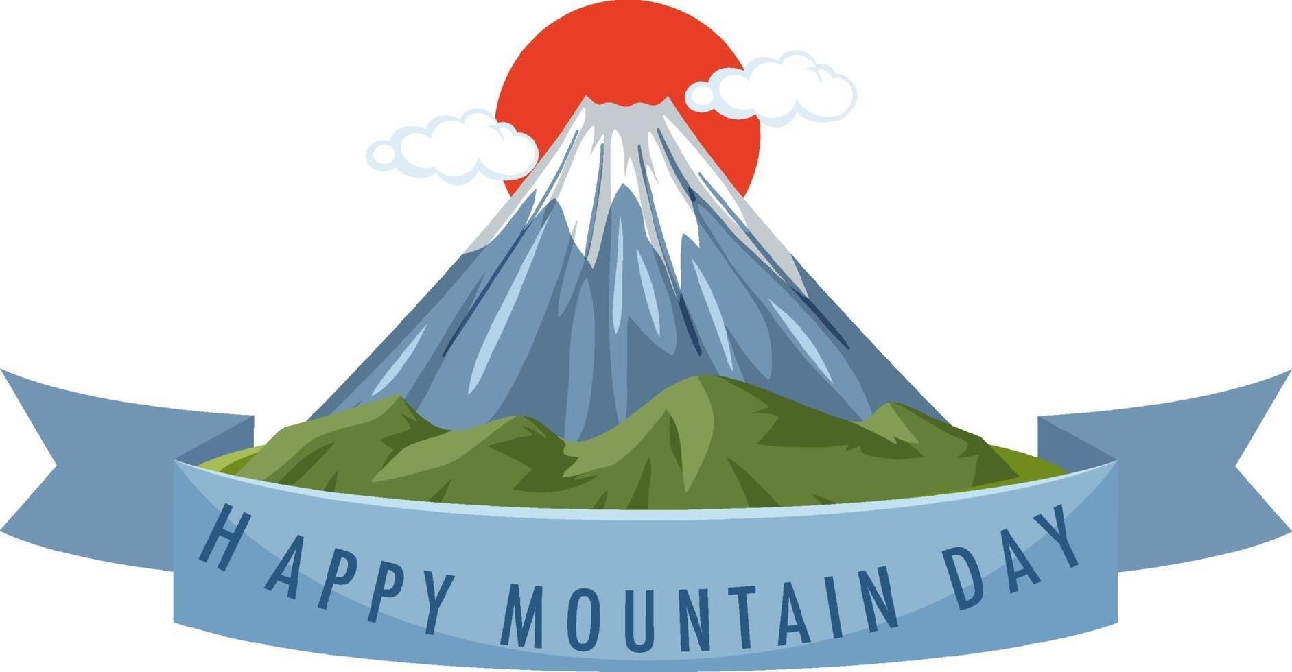 Mountain Day in Japan banner with Mount Fuji isolated vector