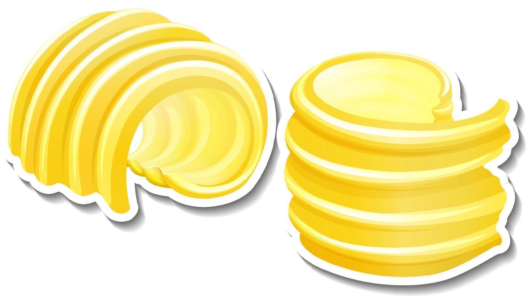 Curl butter sticker on white background vector