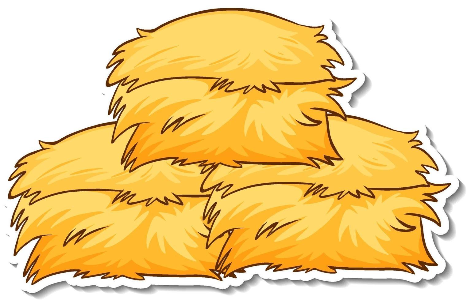 Haystack sticker on white background vector